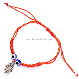 Lucky <span class=keywords><strong>Hamsa</strong></span>-Pulseras <span class=keywords><strong>Kabbalah</strong></span>, línea de cuerda, Color Rojo - Product Image 2