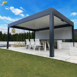 Pérgola de Aluminio para Patio, Techo Bioclimático con Rejillas, Impermeable, Parasol para Jardín, <span class=keywords><strong>Terraza</strong></span> junto a la Piscina, para Uso en Exteriores - Product Image 1