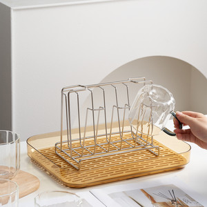 ชั้นวางแก้วน้ำแบบหรูหรา ดีไซน์ทรงสี่เหลี่ยม แห้งเร็ว ไม่ต้องเจาะ ถาดวางแก้ว - Product Image 2