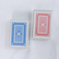Mini cartes de Poker professionnelles, vente en gros, cartes de jeu de Table à impression personnalisée rouge et bleu