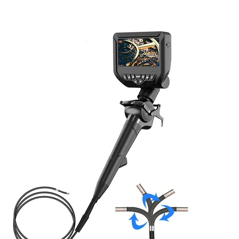 high temperature alarm Car Industrial Endoscope 5.5mm Articulating Borescope 1080P 360 Degree Endoscope With Flexible Snake Tube