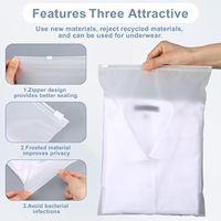 Sac d'emballage pour vêtements réutilisable en PE avec fermeture éclair, en plastique transparent givré, avec logo personnalisé, couleur personnalisée, impression en gravure