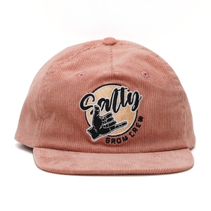 Embroidered logo Corduroy Caps Custom 5 Panel Unstructured Snapback Hats - Product Image 4