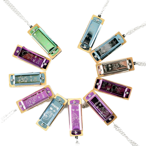 Mini collier <span class=keywords><strong>Harmonica</strong></span> 16 trous plaqué or, <span class=keywords><strong>petit</strong></span> <span class=keywords><strong>Harmonica</strong></span>, jouet pour enfants, instrument de musique, cadeau, rue souvenir - Product Image 1
