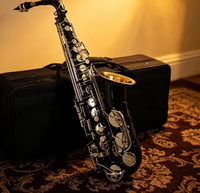 Performance Black Alto Saxophone E Flat Key Woodwind Instrument