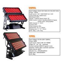 Projecteur matriciel LED IP65 120*10W RGBW 4-en-1 à double tête, contrôle DMX512 8/16 canaux, portée d'effet 60m pour éclairage paysager extérieur