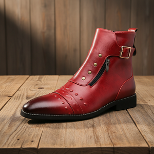 Botas <span class=keywords><strong>de</strong></span> Vestir Romanas <span class=keywords><strong>de</strong></span> Piel Sintética para Hombre, con Cordones, Estilo <span class=keywords><strong>Caballero</strong></span>, Otoño, Verano, Invierno 2024, Punta en Pico, Modelo Sh12238a - Product Image 6