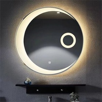 Miroir de salle de bain moderne intelligent à LED pour salon, hôtel, villa, écran tactile, éclairage intégré, anti-buée, verre mat sans cadre