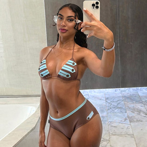 C0132 Nouveautés Ensemble de bikini sexy dos nu et à nouer autour du cou style vacances pour femmes - Product Image 2
