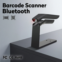 Escáner de Código de Barras Bluetooth Portátil JR 1055W, Lector de Códigos QR Inalámbrico 2D CMOS, Pistola de Escaneo Manual con Soporte
