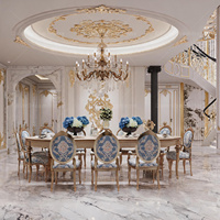 Service de design d'intérieur de luxe sur mesure de style royal français, décoration de manoir, chef-d'œuvre avec rendu 3D
