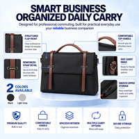 Sac à main élégant en polyester pour affaires, sac à bandoulière avec poignée en cuir, multi-compartiments, mallette de travail pour le bureau et les voyages