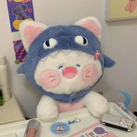 Mignon Requin Chat Oreiller Poupée Super Doux En Peluche Jouet Lit Animal Jouet Techniques Lavées