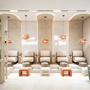 Nail Salon Station Spa Beauty Salon Furniture Full Store Customized Hair Salon Interior Design Barber Shop Decoration Renovation - Product Image 5