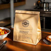 Emballage à emporter pour restaurant avec poignée personnalisée, imprimé avec un logo, en papier kraft