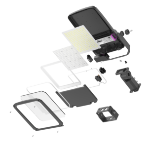 Lampadaire LED en aluminium moulé sous pression à alimentation CA haute efficacité <span class=keywords><strong>IP66</strong></span> <span class=keywords><strong>200W</strong></span>, excellente dissipation thermique, éclairage routier - Product Image 4