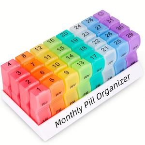 Outdoor Camping Monthly Case Organizer Box 31 Day <b>Tablet</b> Holder Pill Dispenser <b>Container</b> Storage Custom Logo - Product Image 2
