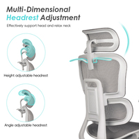 Chaise de bureau ergonomique moderne Ergohuman entièrement en mesh, pivotante, avec accoudoirs souples en PU 6D, chaise de travail exécutive pour jeux et ordinateur
