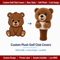 Housses de clubs de golf en peluche personnalisées, motifs chien de dessin animé, housses de tête de golf en peluche OEM ODM, conception personnalisée, housses de tête en peluche pour clubs de golf, cadeaux