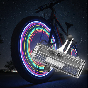 Luz LED Inteligente para Rueda de <span class=keywords><strong>Bicicleta</strong></span> RGB, Recargable Solar, Impermeable, Luz para Llantas, para Ciclismo Nocturno, Seguridad y Decoración - Product Image 1