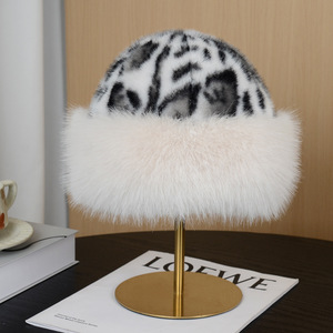 Automne hiver femmes nouveau en peluche léopard mongol chapeaux nord-est princesse oreille Protection fourrure chaud bonnet chapeaux - Product Image 5