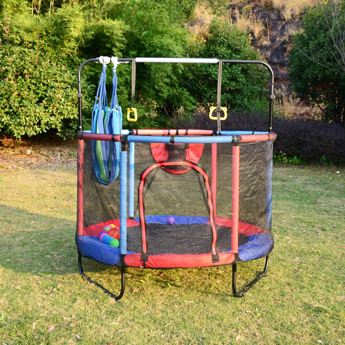 Çocuk günü hediye bahçe kapalı çocuk eğlence sıçrama uygulama eğlence açık trambolin ile güvenlik ağı