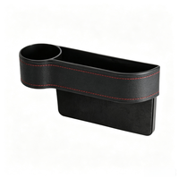 Organisateur de vide-espaces de siège de voiture personnalisé avec porte-gobelet, boîte de rangement latérale pour console auto pour téléphones, lunettes et petits objets