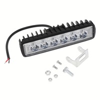 Nouveau phare de travail LED automobile, simple rangée, 6 lampes, 18W, 12V, pour véhicules tout-terrain, feu auxiliaire de jour universel