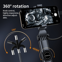 Endoscopio con Cable Semirrígido, Boroscopio Portátil con 8 LED Ajustables, Clasificación IP67, Compatibilidad Universal Tipo-C, Inspección