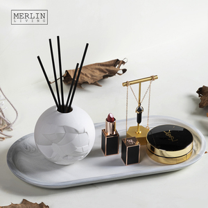 Colorful empty decorative ceramic reed diffuser set bottle box with sticks small mini vases for home decor fragrance oil bottle