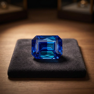 Precio de fábrica al por mayor Piedra de zafiro azul natural Corte Esmeralda Piedra preciosa suelta en línea en India - Product Image 3