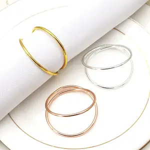 Groothandel Servetringen Metalen Spiraal Servetringen Gespen Eenvoudige Legering Serviette Servet Houder Ring Voor Bruiloften