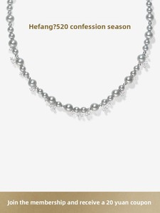 Collar HEFANG de Tungsteno y Circonio con Perlas de Agua Dulce, Diseño de Burbujas y Nebulosa, Cadena para Clavícula de Lujo Ligero, Chapado en Oro de 14K, Elegante y de Alta Gama - Product Image 6