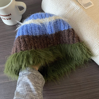 Chapeau d'hiver tricoté en molleton moelleux pour femmes, accessoire de mode doux et chaud pour les voyages.