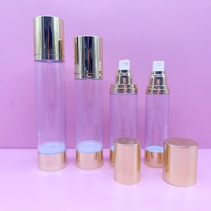Customized PP ABS PS Luxury 50Ml Refillable Cosmetic Serum Airless Pump Bottle Acryl <b>Silver</b> 50 Ml 30Ml Vacuum Pump Bottle - Product Image 1