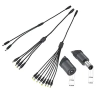 Cable Divisor de Alimentación CC 5.5x2.1mm 1 Entrada 2/4/8 Salidas, Adaptador de Cámara IP POE, Cable de Extensión para Probador de CCTV