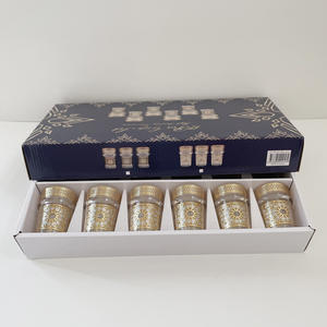 Set Moderno <span class=keywords><strong>da</strong></span> 12 Tazzine <span class=keywords><strong>da</strong></span> Tè in <span class=keywords><strong>Vetro</strong></span> Arabo, Design Marocchino <span class=keywords><strong>da</strong></span> 6 <span class=keywords><strong>Tazze</strong></span>, Stile Mediorientale - Product Image 6