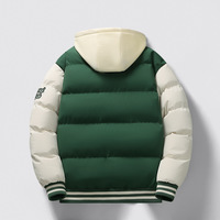 Streetwear d'hiver personnalisé, manteaux de baseball brodés décontractés à capuche unisexe et chauds pour hommes grande taille blouson aviateur