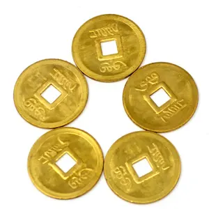 Golden Feng Shui Messing münzen für Geld Glück verbessern 24mm
