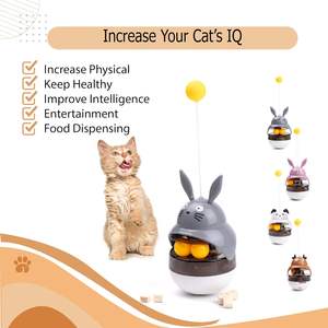 Jouet <span class=keywords><strong>pour</strong></span> <span class=keywords><strong>chat</strong></span> gobelet rotatif automatique avec distributeur de friandises Jouet puzzle populaire stimulant le cerveau en plastique TPR - Product Image 2