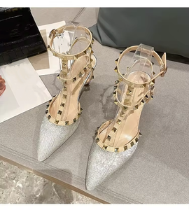 high quality Designer pumps women Summer Design Trendy Rivet high <b>heels</b> Shoes Fashion Sandals Women high <b>Heels</b> sandals 2026 - Product Image 1
