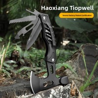 Couteau pliant multifonctionnel Haoxiang en acier inoxydable, outil combiné pour le camping en plein air, la randonnée, la survie et la coupe du bois