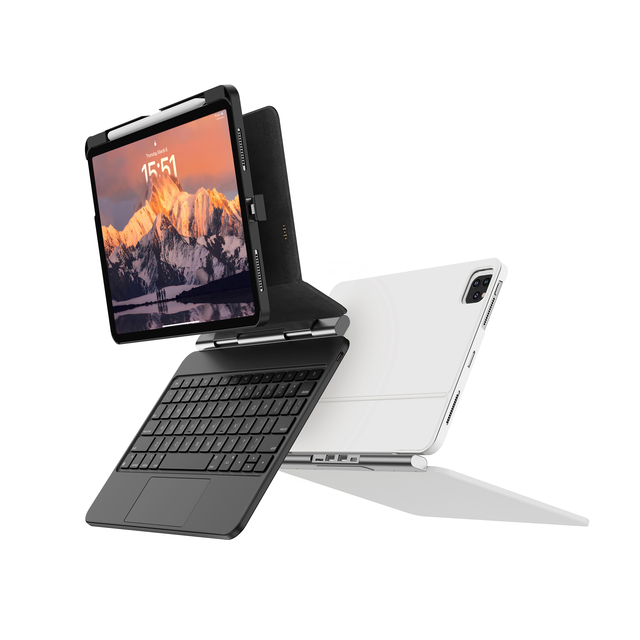 Laudtec F94 Detachable Magnetic Keyboard Case with 7-Color Backlit, Touchpad & 4-in-1 Hub for IPad/iPad Pro/iPad Air 11 Inch