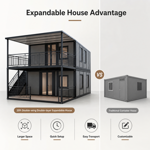 Casa Prefabricada Expandible de 20 pies con Dos Alas y Doble Capa, Villa Modular de Lujo para Jardín, ADU y Apartamento Pequeño - Product Image 3
