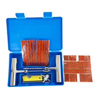 Kit d'outils de réparation de pneus de voiture professionnel, 33 pièces, réparation de pneus de voiture et de vélo avec boîte de rangement en plastique, fabrication
