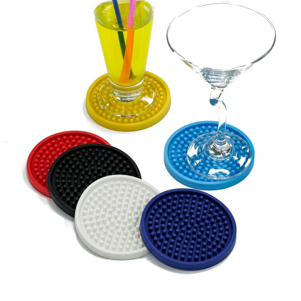 Coaster Mat Pvc Custom logo 2D 3D Design Waterproof Soft Pvc Silicone Rubber Round Cup ...