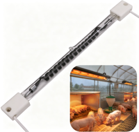 Lampe chauffante infrarouge en fibre de carbone personnalisée 110V/220V 500W, ampoules longue durée pour l'élevage de porcelets et le maintien au chaud des animaux