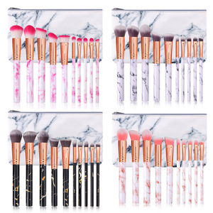 Ensemble de pinceaux de maquillage professionnels HMU, pierre précieuse naturelle, <span class=keywords><strong>Kabuki</strong></span>, <span class=keywords><strong>pas</strong></span> <span class=keywords><strong>cher</strong></span>, 10 pièces, manche en marbre, pinceaux de maquillage avec étui - Product Image 5