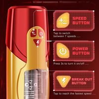 Masturbador Masculino Automático con 7 Empuje Vibrador Textura Realista Stroker Juguetes Sexuales para Hombres Masturbándose con Base de Succión