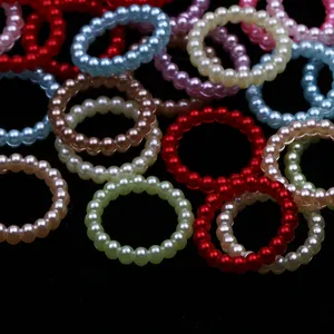 WHATSTONE 6mm 9mm 10mm 12mm 14mm White Circle Donut ABS Pearl Beads For Embellishments